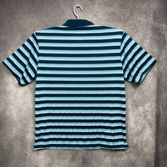 Nike Golf Standard Fit Polo Shirt XL Multi-Blue White Striped Golfer Performance - Picture 2 of 10